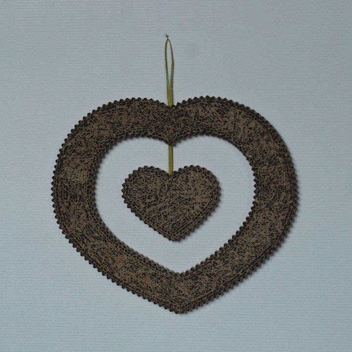 Coeur double, à suspendre